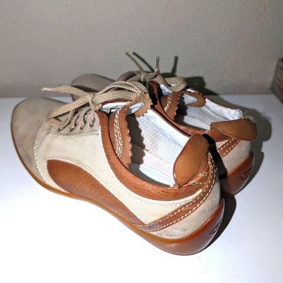 TOD'S Beige Suede Brown Leather Womens Athletic Lace Up Comfort - Picture 6 of 8